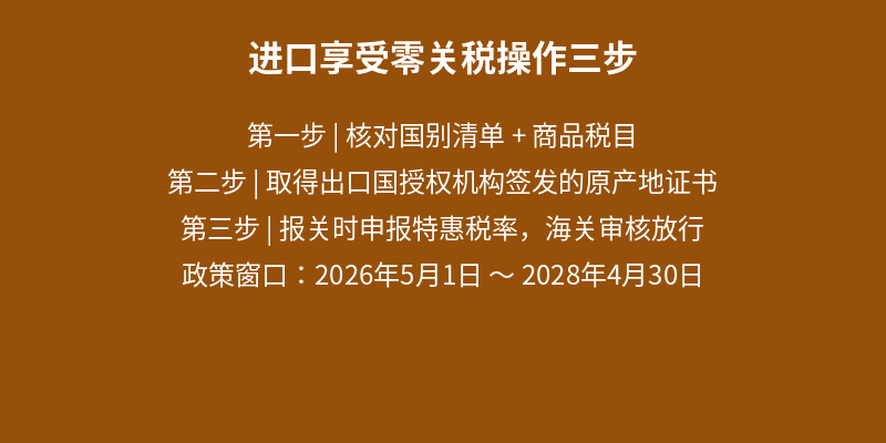 进口享受零关税操作三步