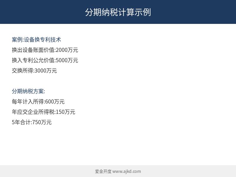 分期纳税计算示意